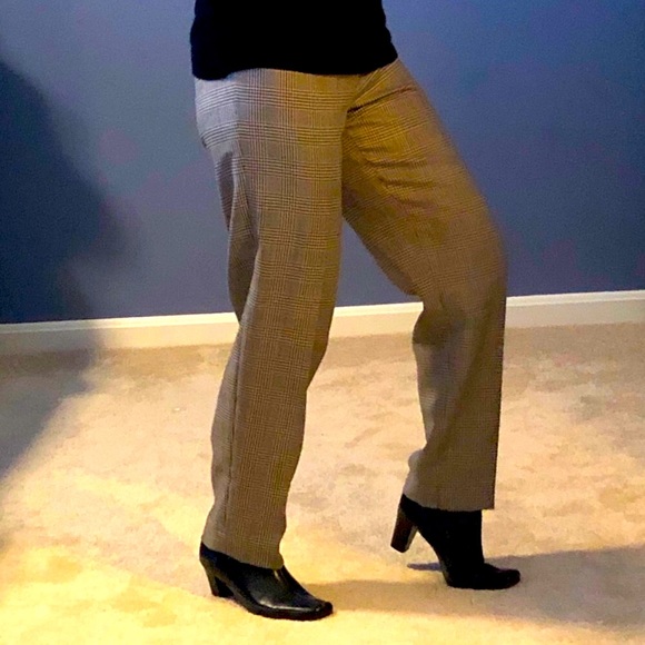 NWT TALBOTS 100% Wool Plaid Trousers 4P - Picture 2 of 7